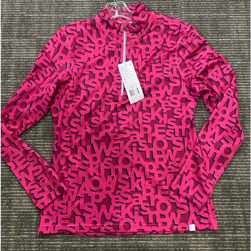 NWT 1/4 Zip Base-layer by Krimson Klover “powder daze motif.
